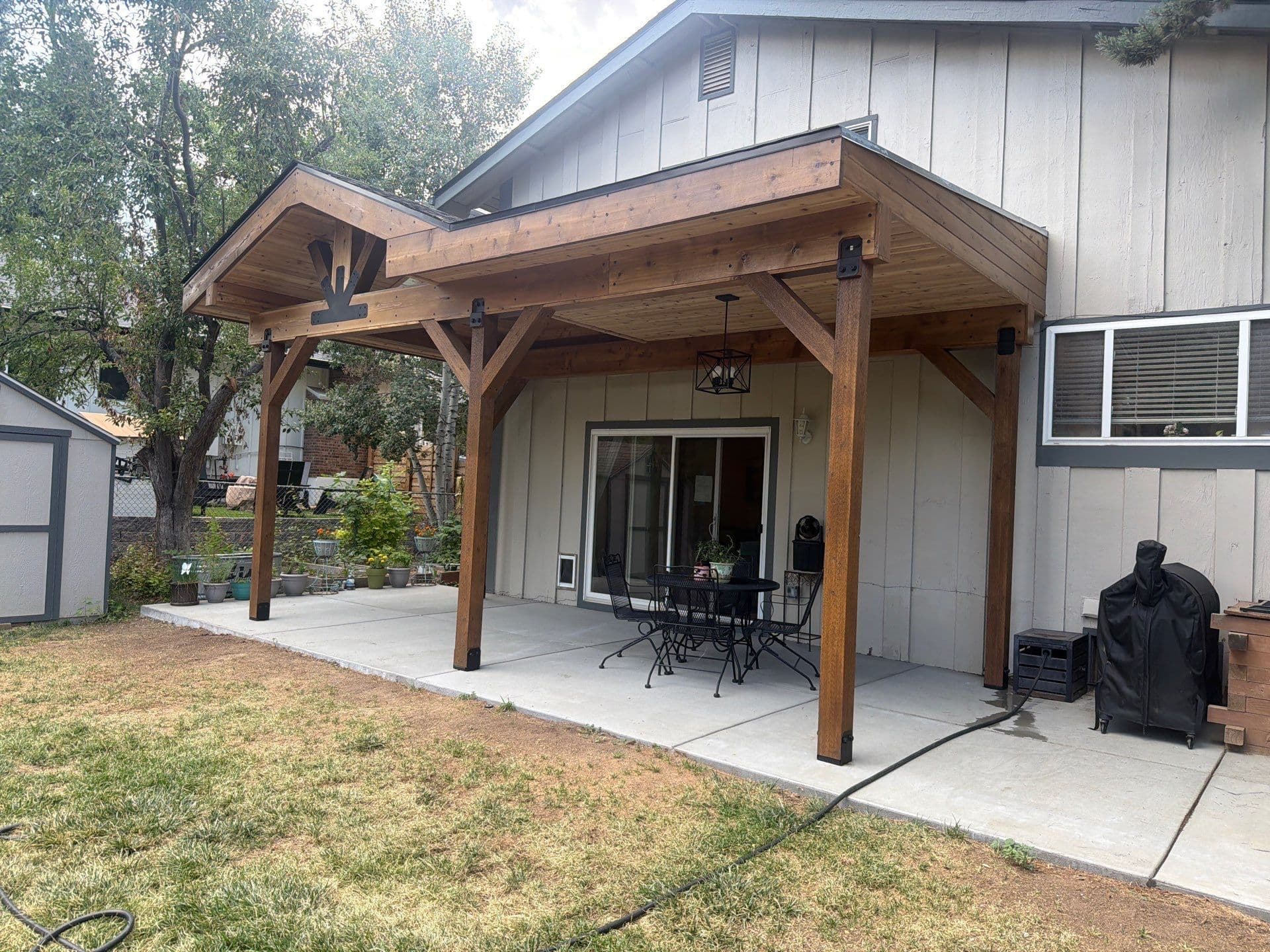 Project Custom Cedar Patio Cover Built From the Ground Up image