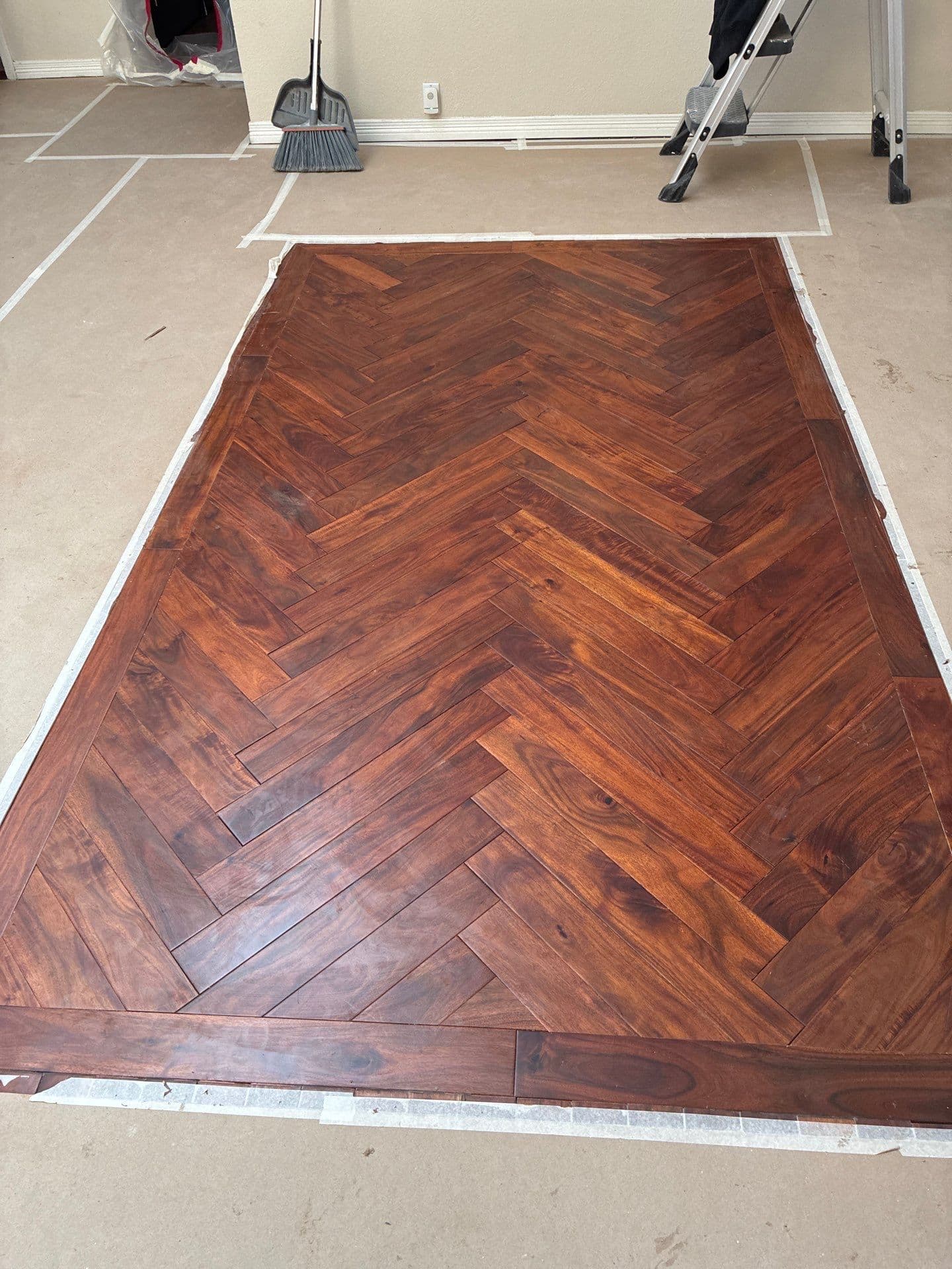 Gallery photos for Indoor Water Feature Removed and Rebuilt With Herringbone Engineered Wood Floor: Image #3