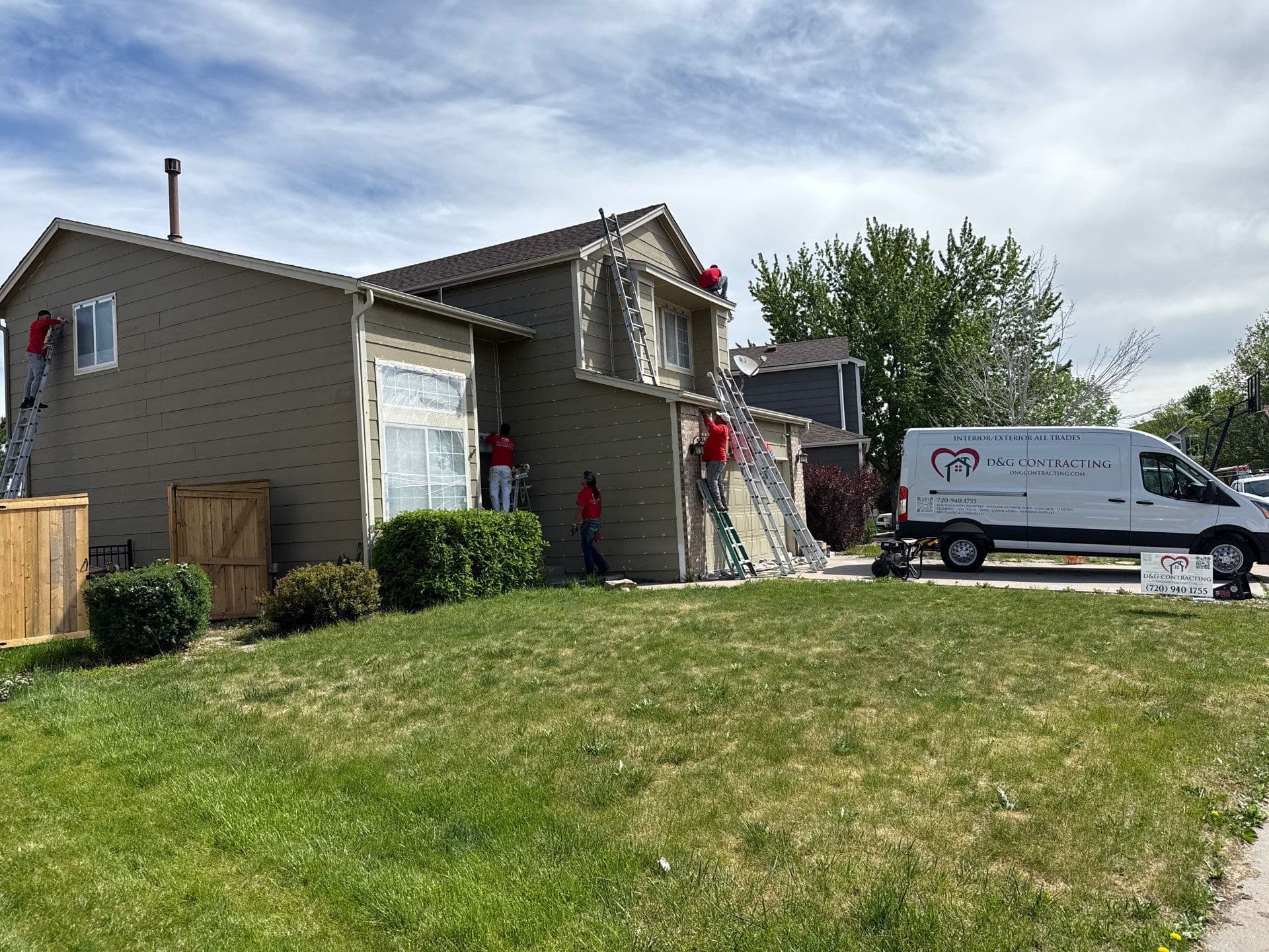 Gallery photos for Exterior Painting Prep Done Right on a Two-Story Home: Image #2
