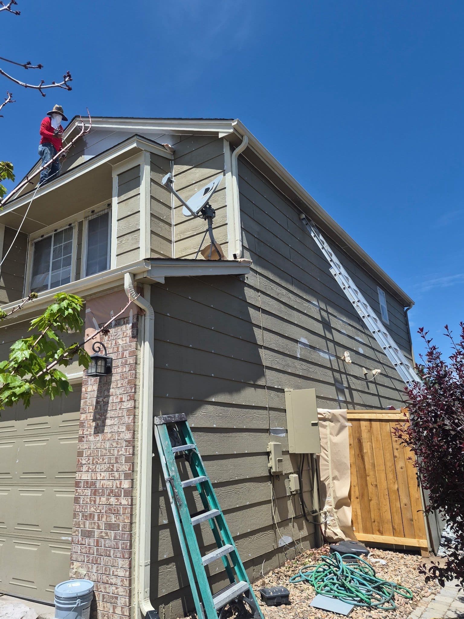 Gallery photos for Exterior Painting Prep Done Right on a Two-Story Home: Image #6